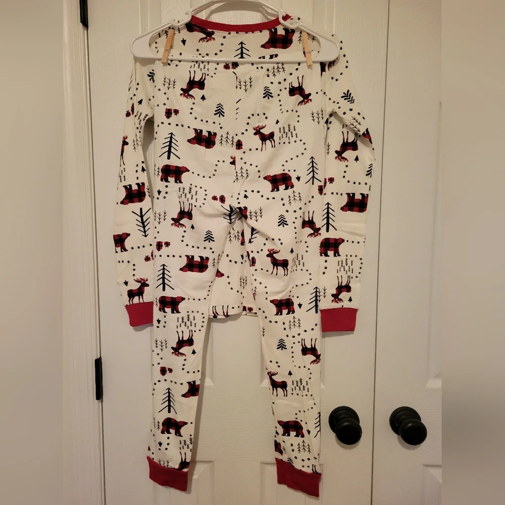 The Children's Place Red and Black Moose Pajama Set